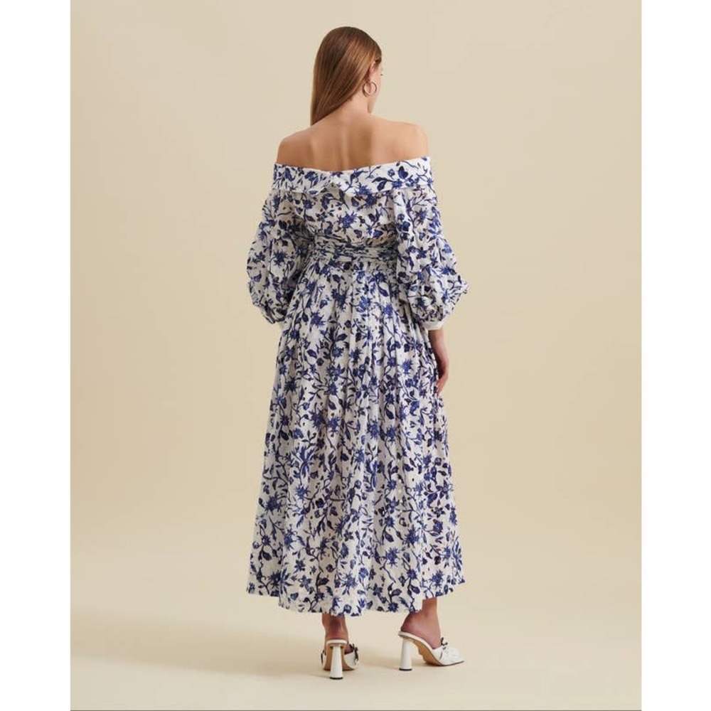 Anne Fontaine Eulalie Maxi Dress Blue Floral - Picture 3 of 11